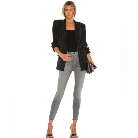MOTHER Denim - Mother Looker Ankle Fray Skinny Jeans in All Nighter Sz 28 *P15